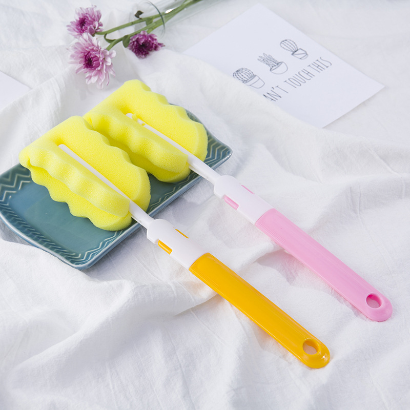 New Sponge Bottle Brush Removable Long-Handled Cup Washing Brush Folding Cup Brush