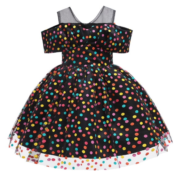 New Vintage Pot-DOT Children′s Skirt Princess Dress Runway Dress for Autumn