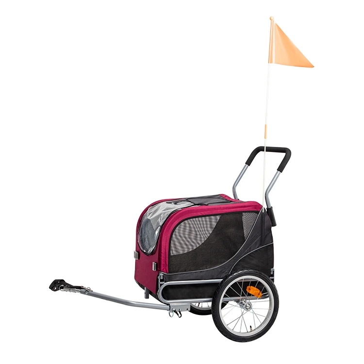 Multi-Function Cart, Foldable, Small Size Pet Children Bicycle Trailer with Tow Bar for Cats and Dogs