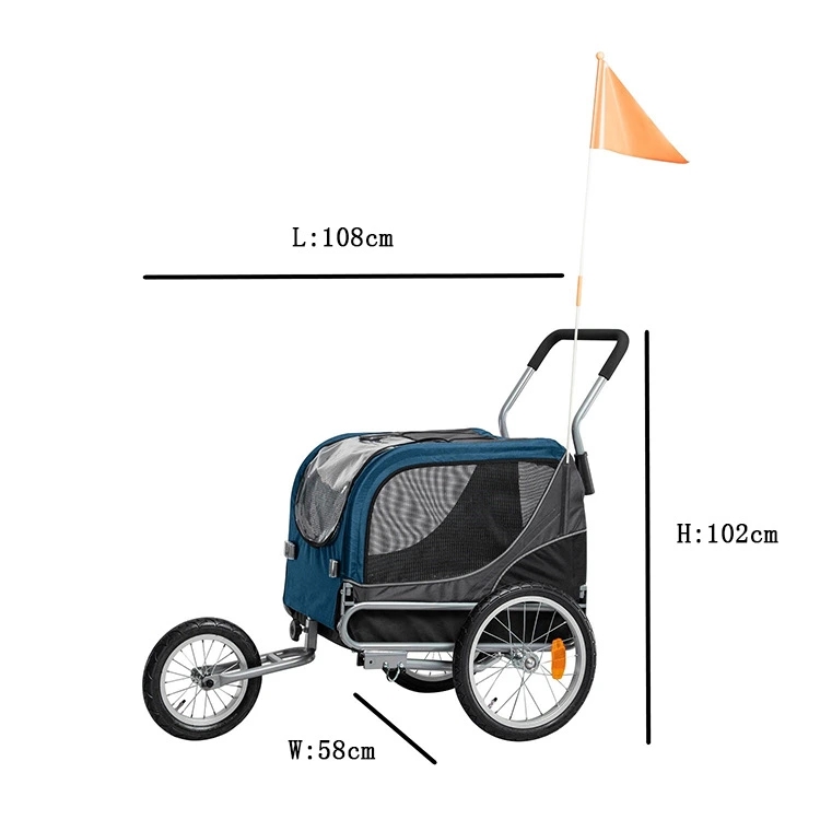 Multi-Function Cart, Foldable, Small Size Pet Children Bicycle Trailer with Tow Bar for Cats and Dogs