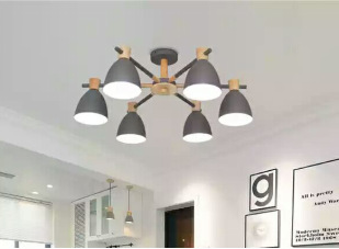 Nordic Simple Creative Personality Modern Solid Wood Macaron Chandelier