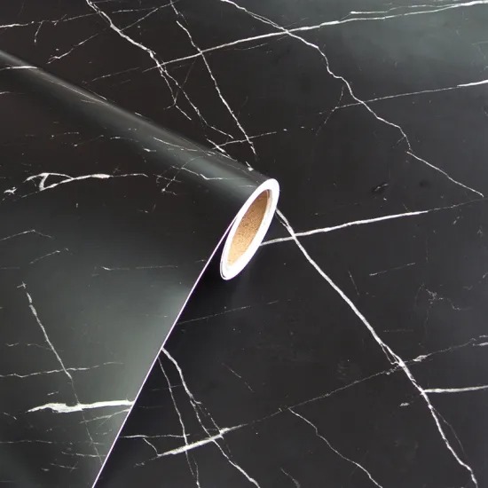 Matte Black Marble Sticker Self-Adhesive Wallpaper PVC Furniture Renovation Decorative Film Waterproof