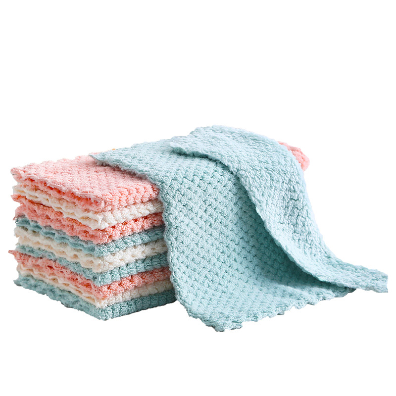 Thickened Dish Cloth Non-Stick Oil Rag, Scouring Pad, Table and Dish Towel, Absorbent Cleaning Artifact