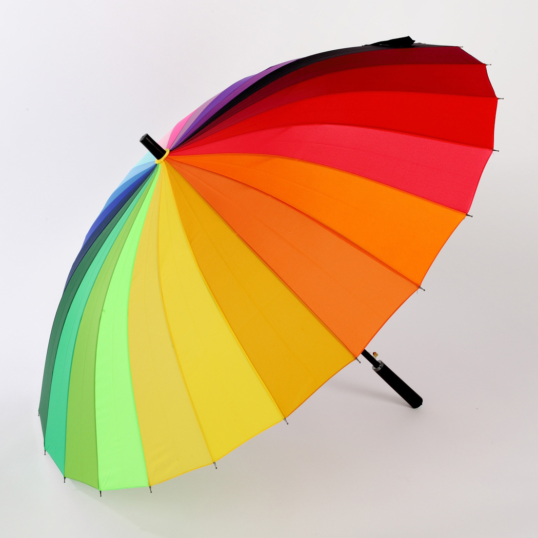 Creative Straight 24 Bone Rainbow Rain and Rain Dual-Use Windproof