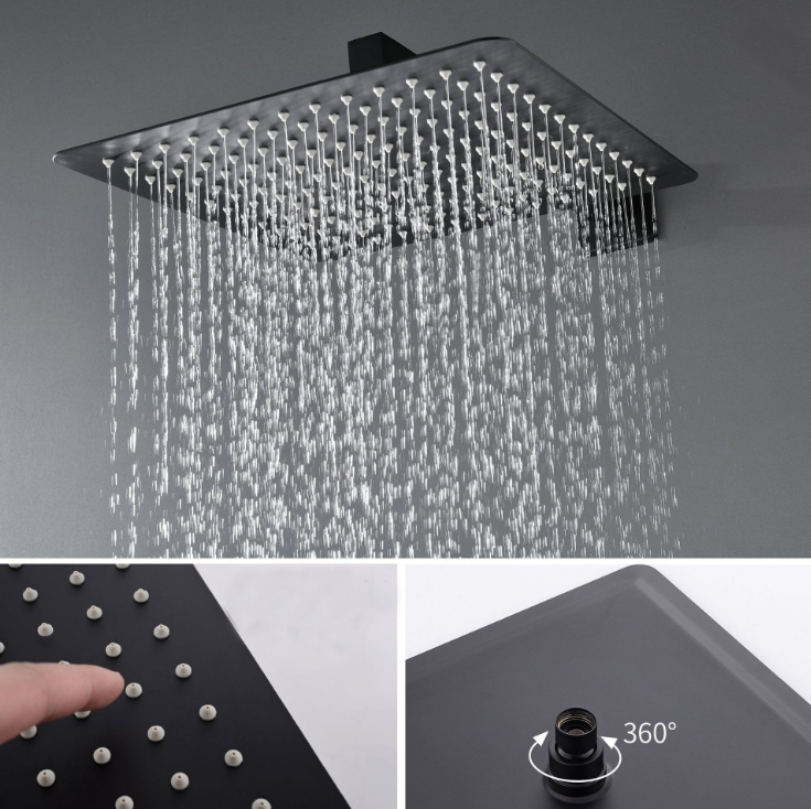 Wholesale Concealed Concealed/Positive Black Rain Shower Set with 2 Functions
