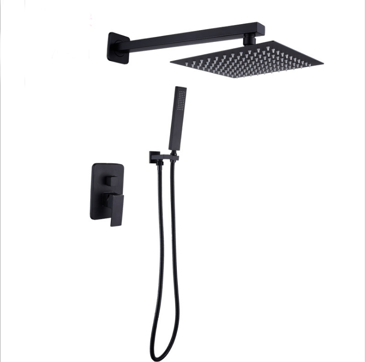 Wholesale Concealed Concealed/Positive Black Rain Shower Set with 2 Functions