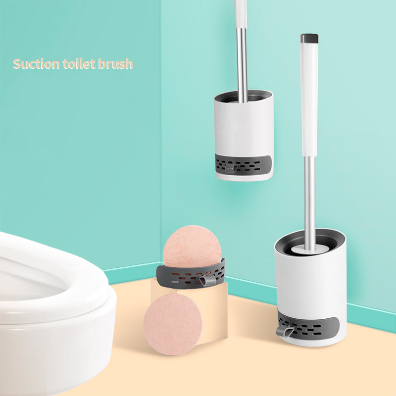 Dual-Purpose Toilet Cleaning Kit No Dead Ends Long Handle Soft Bristled Toilet Brush Wall Hanging Floor Diatom Mud Toilet Brush