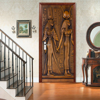 Creative Environmental 3D Egyptian Pharaoh Door Sticker Refurbished Self-Adhesive Bedroom Wall Sticker