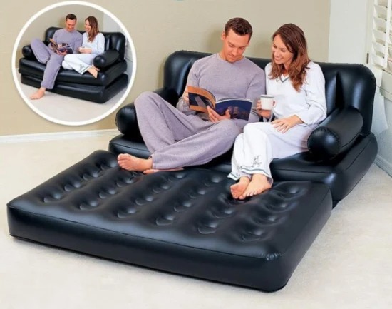 Double Inflatable Sofa Bed Family Outdoor Couch Web Celebrity