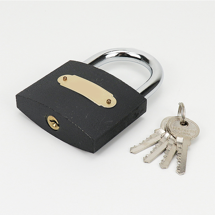 Grey Iron Padlock with Hardened Steel Shackle Iron Pad Lock with Brass Key Cylinder and Master Key  PD-017
