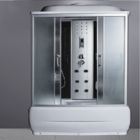 Household Shower Rectangular Integral Partition Glass Shower with Bottom Basin Integrated Shower Room