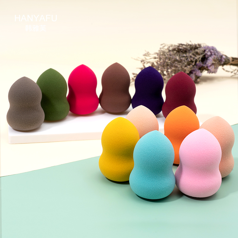 Customized Processing Non-Latex Sponge Wet and Dry Hydrophilic Easy to Apply Makeup Gourd Puff Beauty Blender