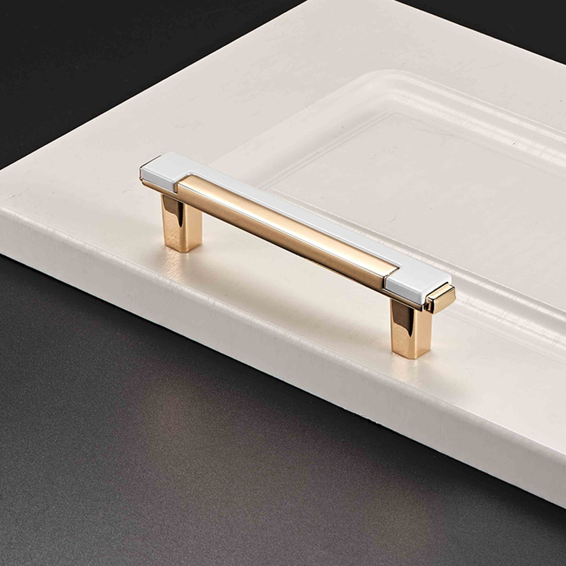 Luxury Wardrobe Cabinet Zinc Alloy Handle Modern Drawer Double Color Double Hole Furniture Door Handle
