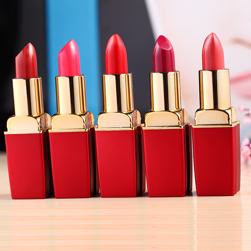 Wholesale OEM Customizable Red Square Tube Non-Marking Long Lasting Easy Color Matte Lipstick