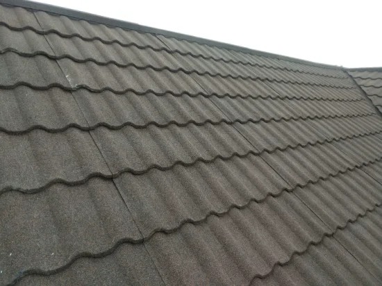 Roman Type Roof Shingle Stone Chips Coated Metal Alumina Roof Tile