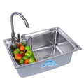 Seel Small 1 Bowl Kitchen Sink with Over The Sink Dish Drainer Rack