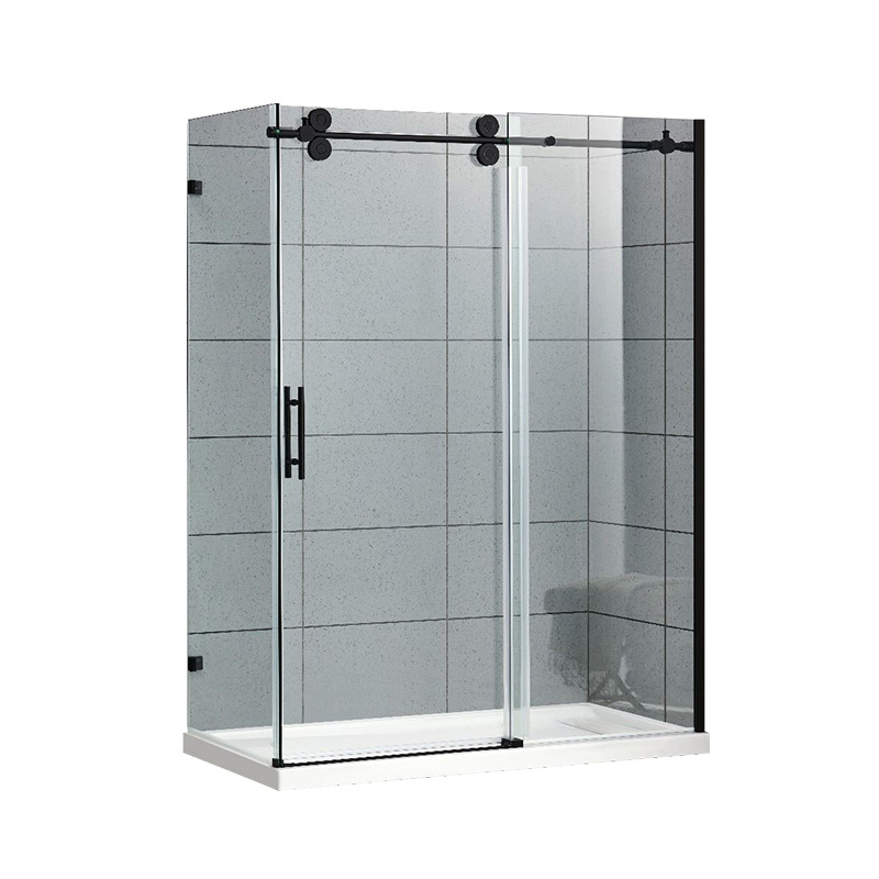 Shower Enclosure Black Sliding Shower Door 304 Stainless Steel