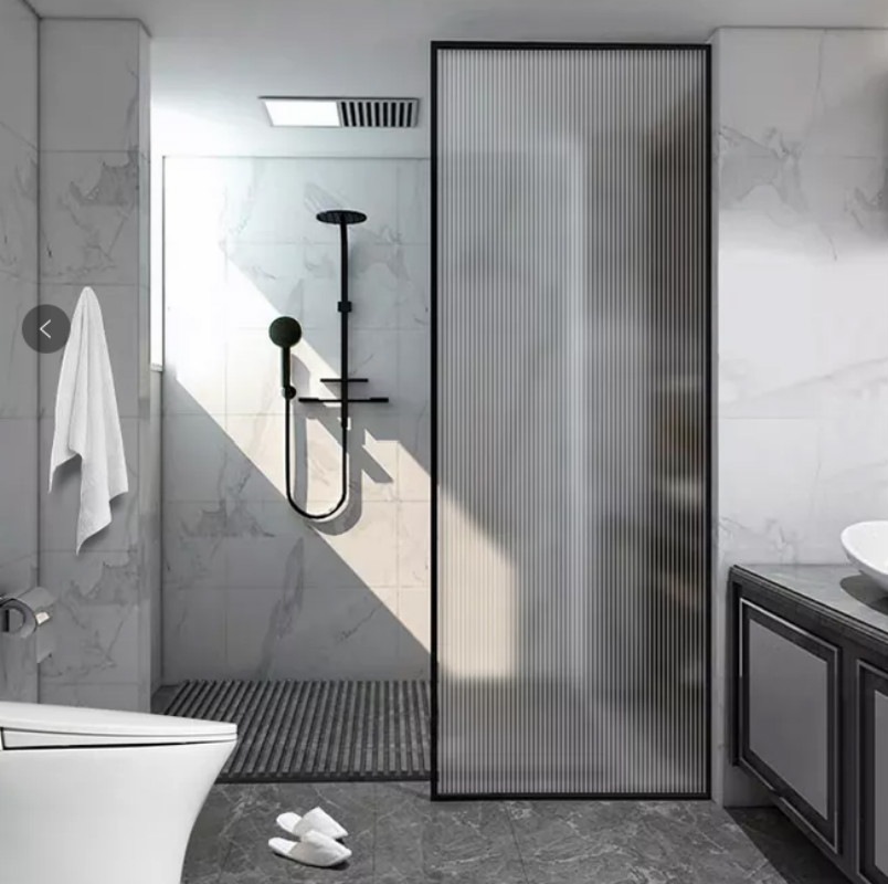 Minimalist Shower Room Explosion-proof Tempered Glass Partition Door