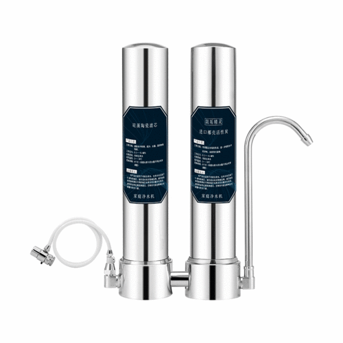 Stainless steel counter top water filter