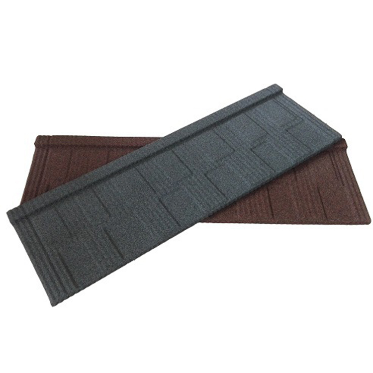 Green Coated Lightweight Roofing Sheet Flat Type Metal Stone Coated Tile