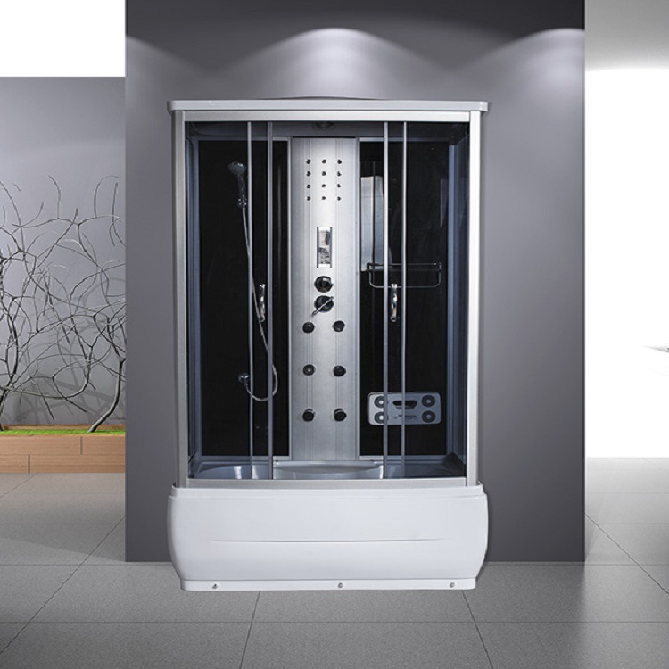 Household Shower Rectangular Integral Partition Glass Shower with Bottom Basin Integrated Shower Room