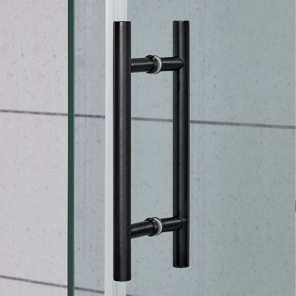 One-line Hotel Project Black Large Pulley Sliding Door 304 Stainless Steel Shower Room