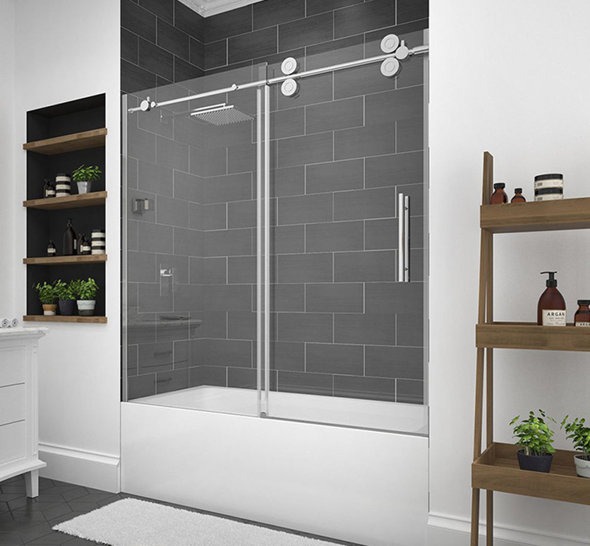 Home Use Classic Bathroom Matte Black Stainless Steel Explosion Proof Glass Shower Enclosure