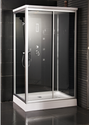 Custom Home Bathtub Mirror Bright Silver Shower Enclosure Double Sliding Shower Door