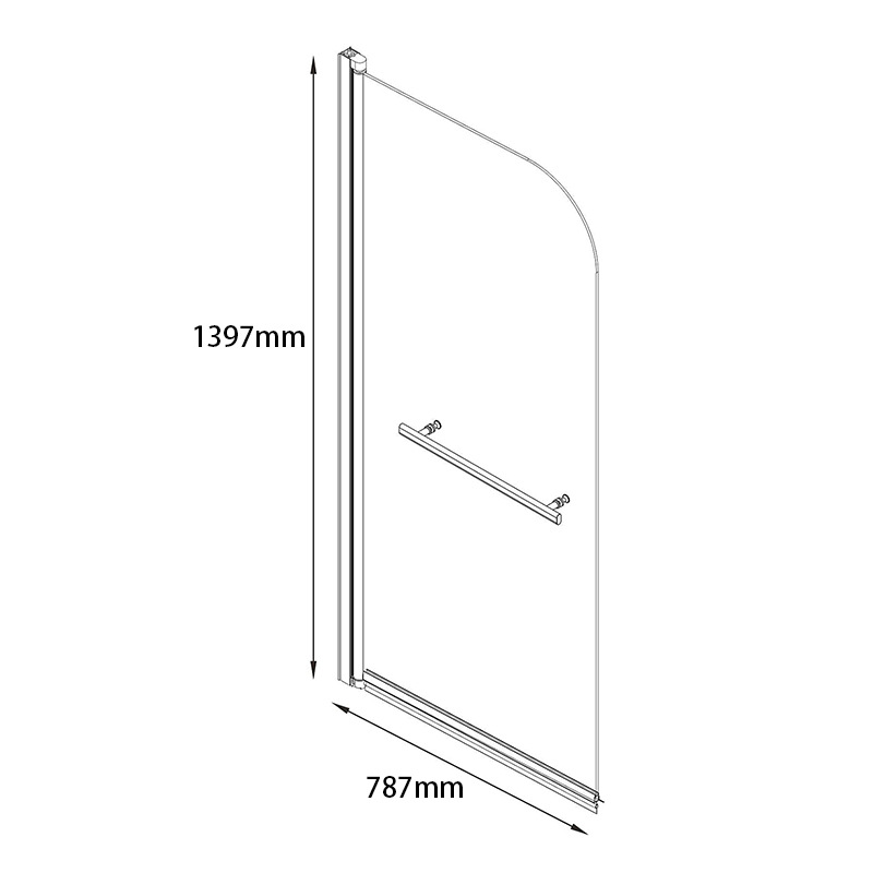 In-line Foldable Bathroom Glass Shower Cabin Enclosure Tub Screen Door Fence