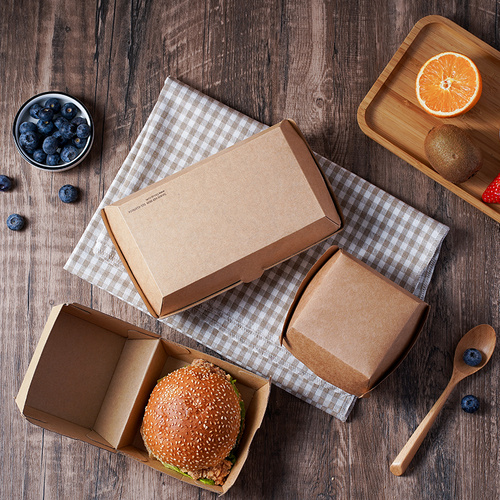 Wholesale Kraft Paper Biodegradable Burger Box