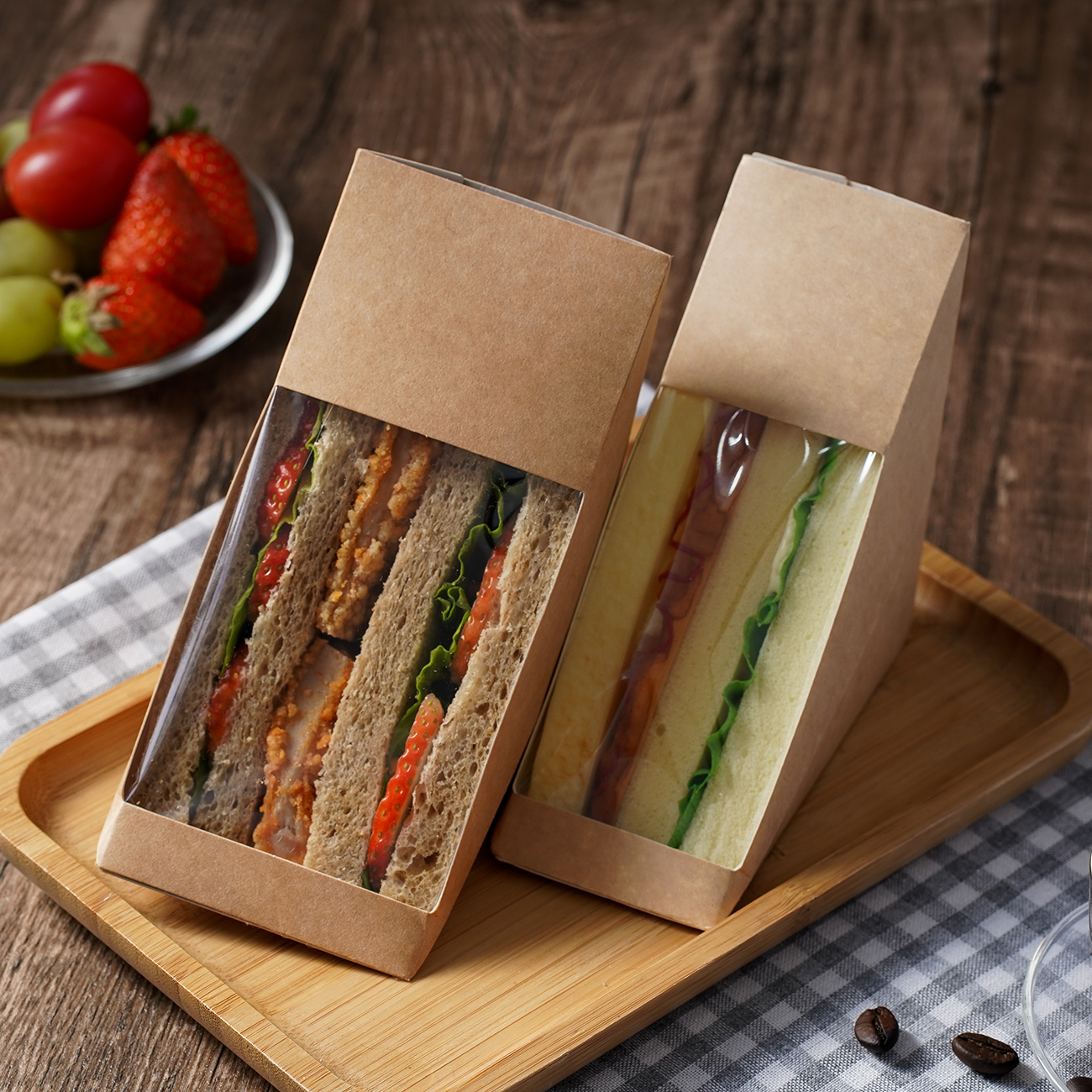 Wholesale Cardboard Triangle Wrap Sandwich Box for Packaging