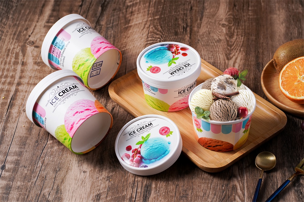 New 2022 Customized Colors and Shapes Ice Cream Cup for Takeaway or Picnic and Party