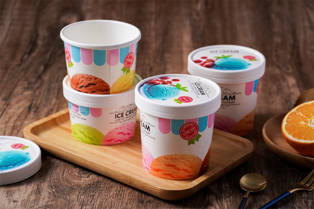 New 2022 Customized Colors and Shapes Ice Cream Cup for Takeaway or Picnic and Party
