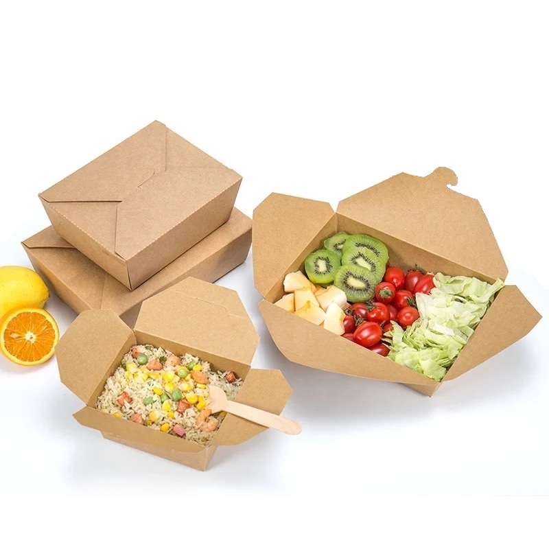 Disposable Kraft Paper Takeaway Food Box