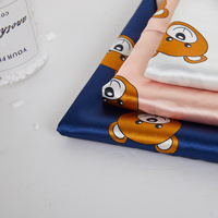 Satin Fabric 90g Polyester Bear Print Fabric