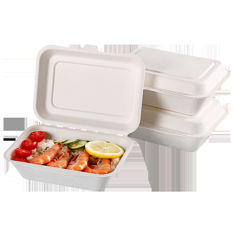Disposable Degradable Packaging Box Pulp Lunch Box With Cover