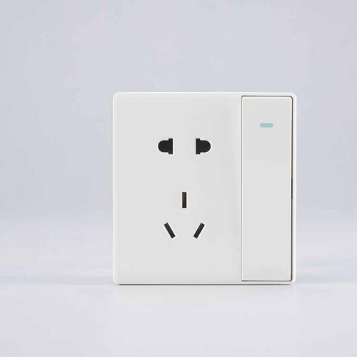 White One Open Double Control Switch With Two And Three Pole Sockets