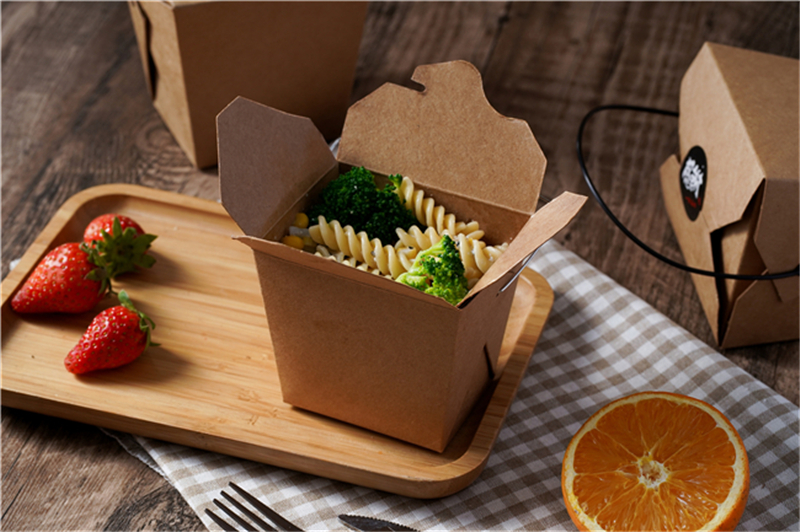 New 2022 Customized Colors and Shapes Disposable Double-Layer Takeaway Portable Paper Lunch Box