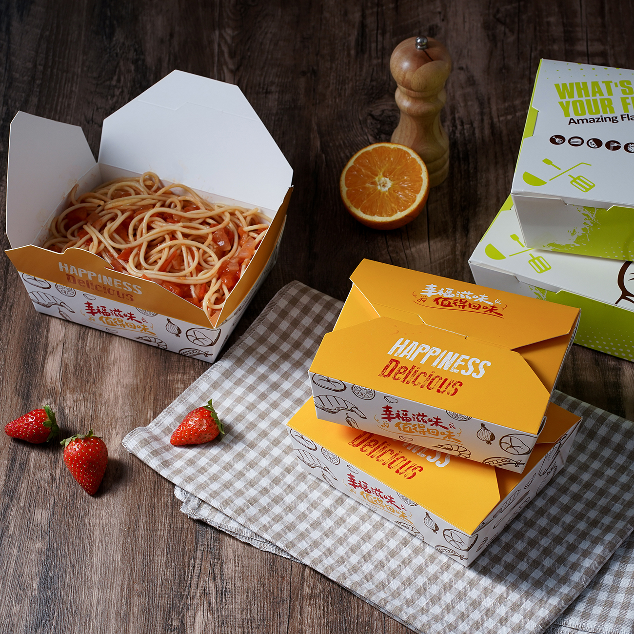 Biodegradable Paper Take Away Food Packaging For Restaurant