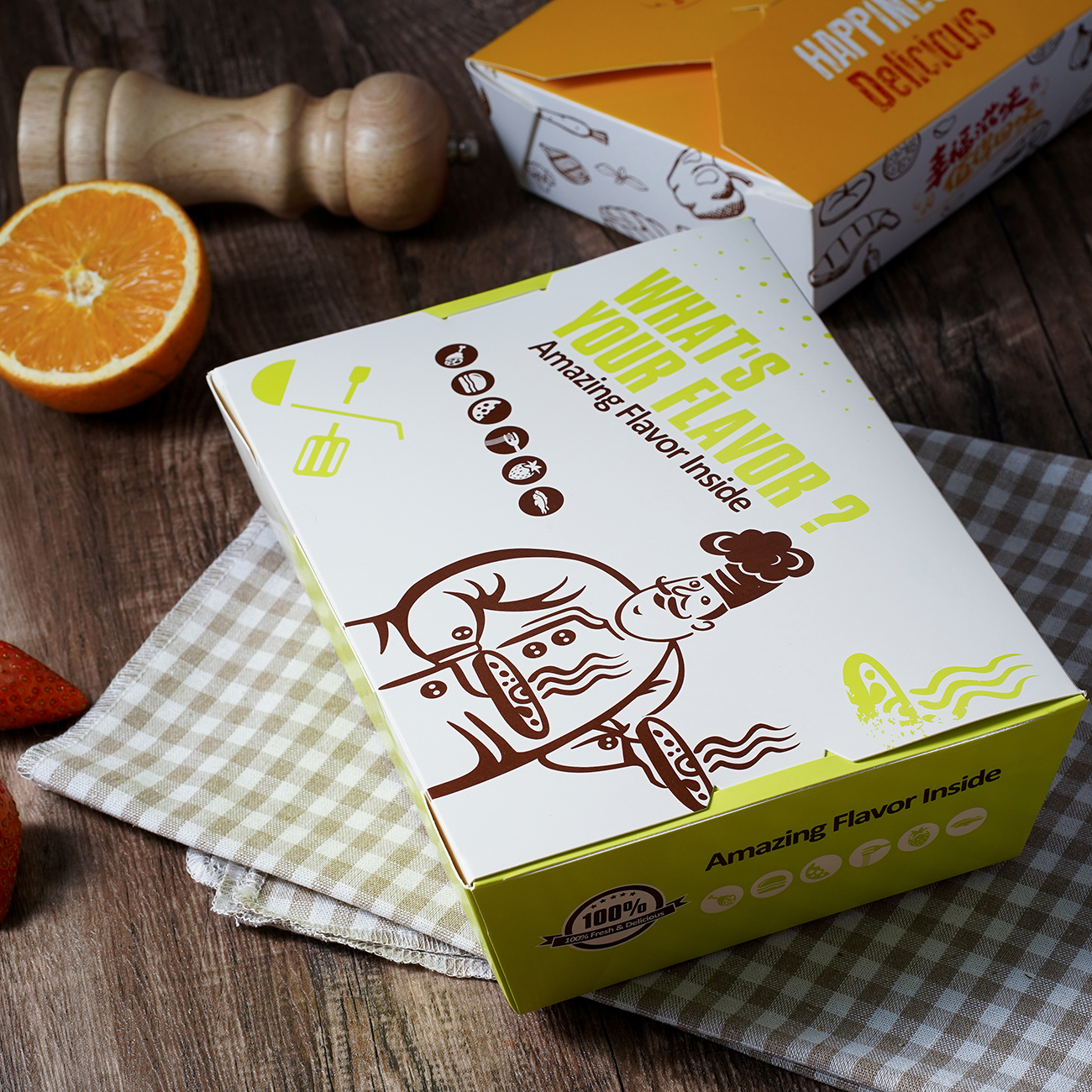 Biodegradable Paper Take Away Food Packaging For Restaurant