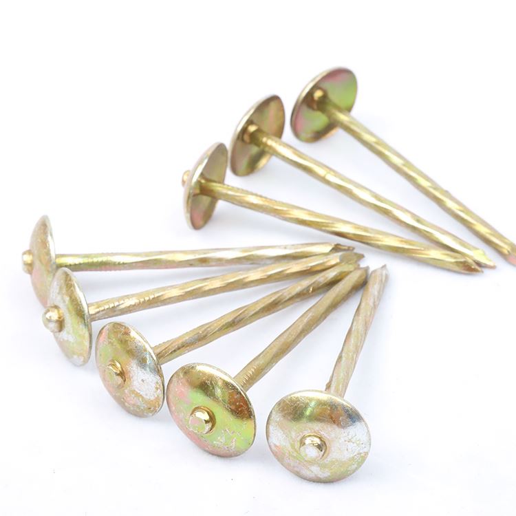 Rust-proof Umbrella Head Stainless Steel Brass Corrugated Galvanized Spiral Shank Roofing Nails