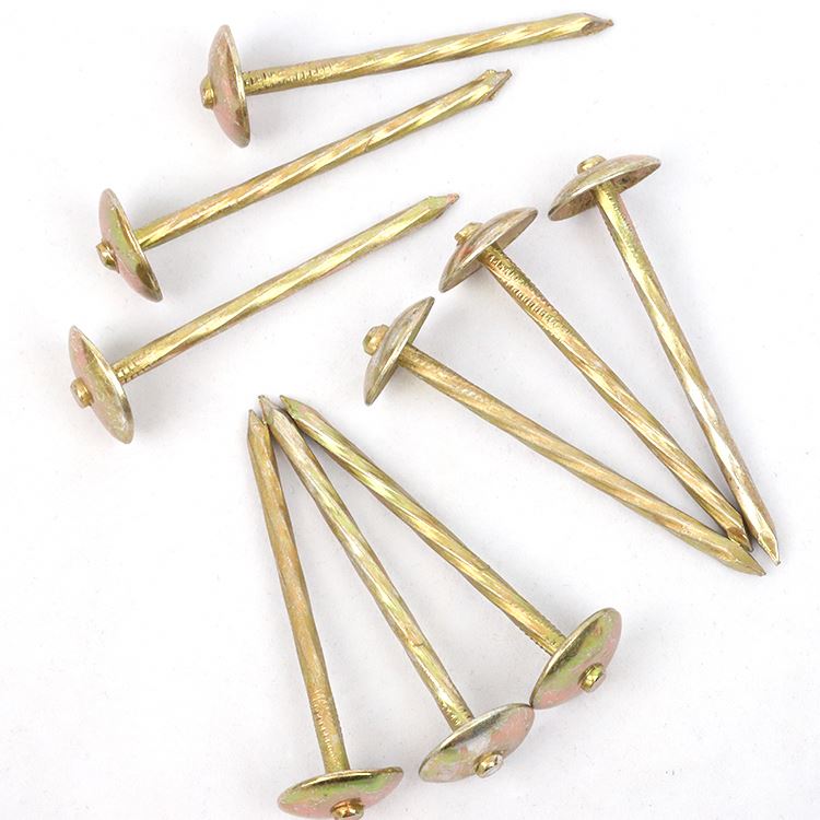 Rust-proof Umbrella Head Stainless Steel Brass Corrugated Galvanized Spiral Shank Roofing Nails