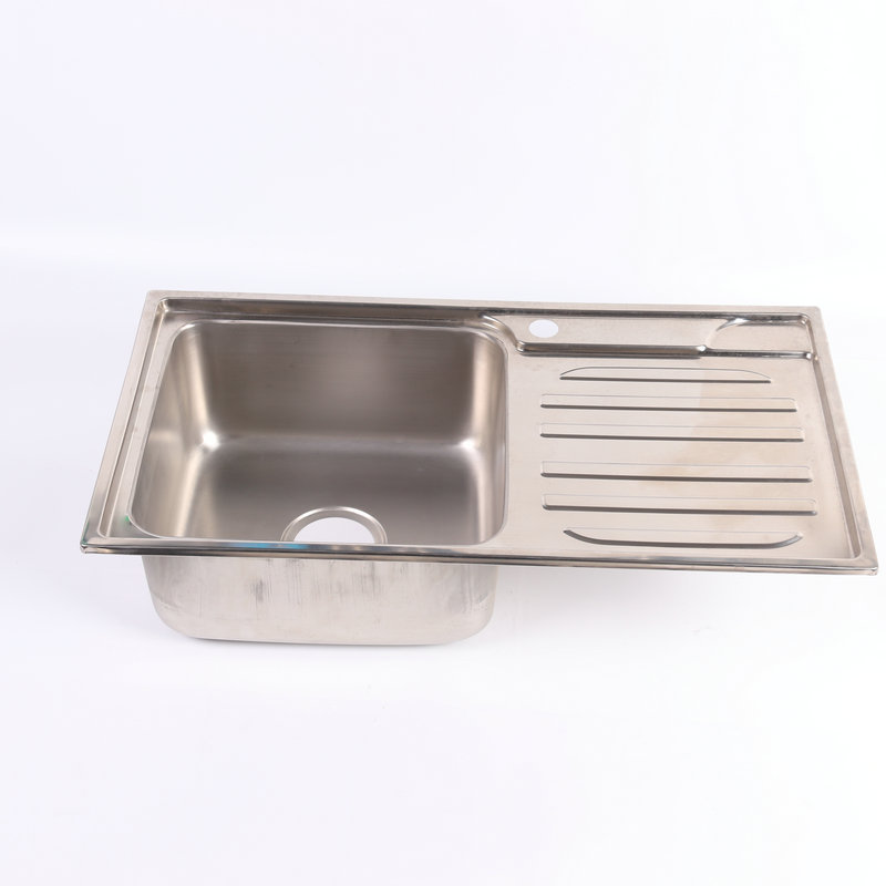 Modern Undermount Rust Resistance And Durable Square Kitchen Sink Single Bowl With Drainboard