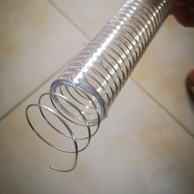 High Temperature Resistant Steel Wire Hose Spring Sprial Pipe Clear Flexible PVC Tubing