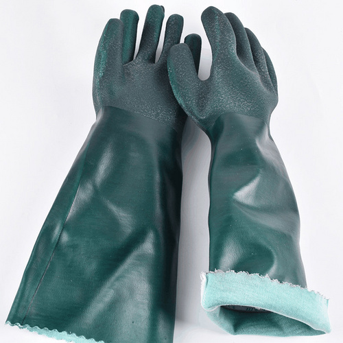 Green Long Sleeve Non-disposable Pvc Oil-resistant Gloves