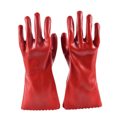 Red Short Sleeve Non Slip Protective Gloves