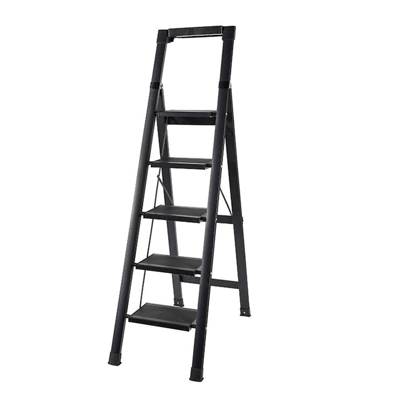 Aluminium Flower Rack Metal Black Foldable Household Easy Removable Safety Ladder Chair Foldable