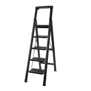 Aluminium Flower Rack Metal Black Foldable Household Easy Removable Safety Ladder Chair Foldable