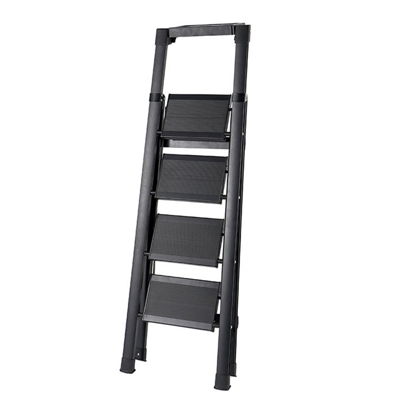 Aluminium Flower Rack Metal Black Foldable Household Easy Removable Safety Ladder Chair Foldable