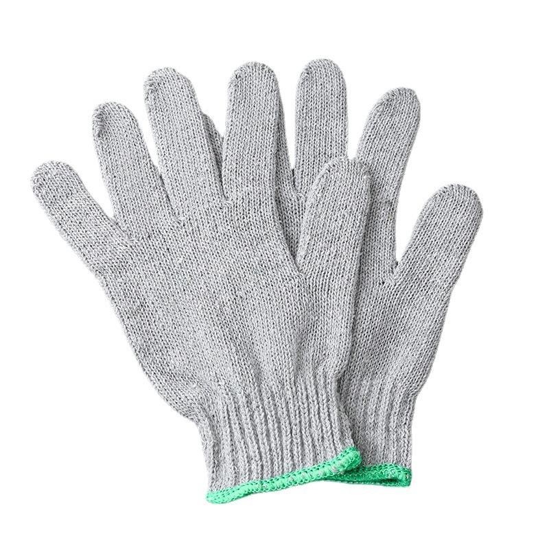 Breathable Grey Cotton Yarn Hand Gloves